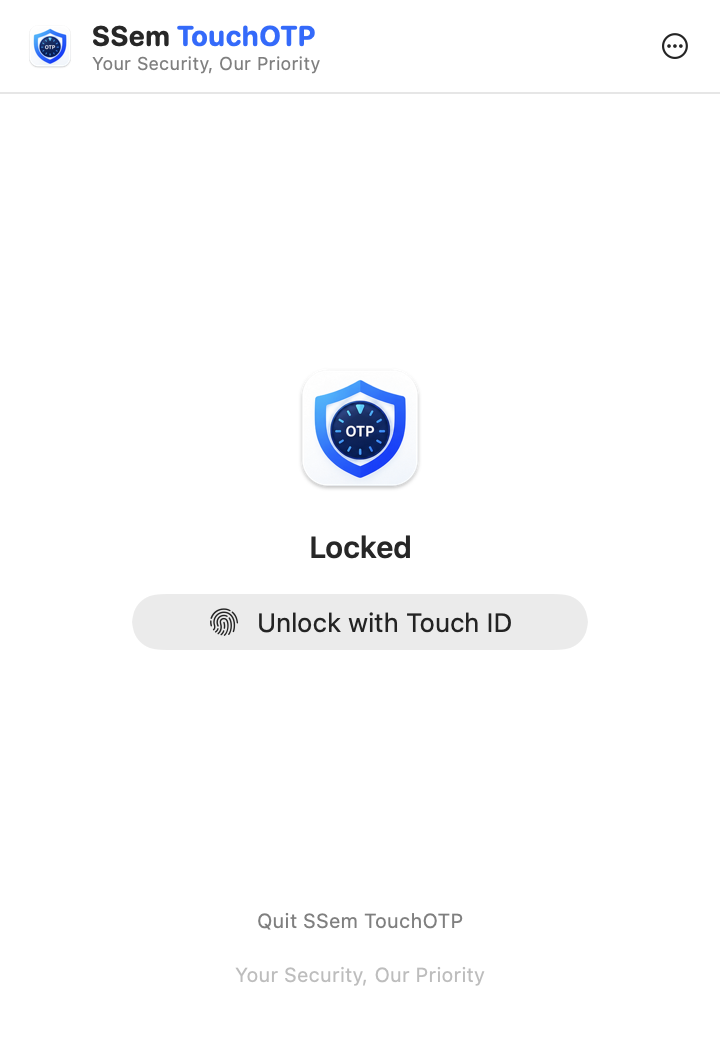 Locked screen with an Unlock with Touch ID button